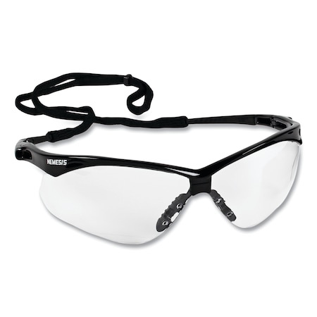 Nemesis CSA Safety Glasses, Black Frame, Clear Lens, 12PK